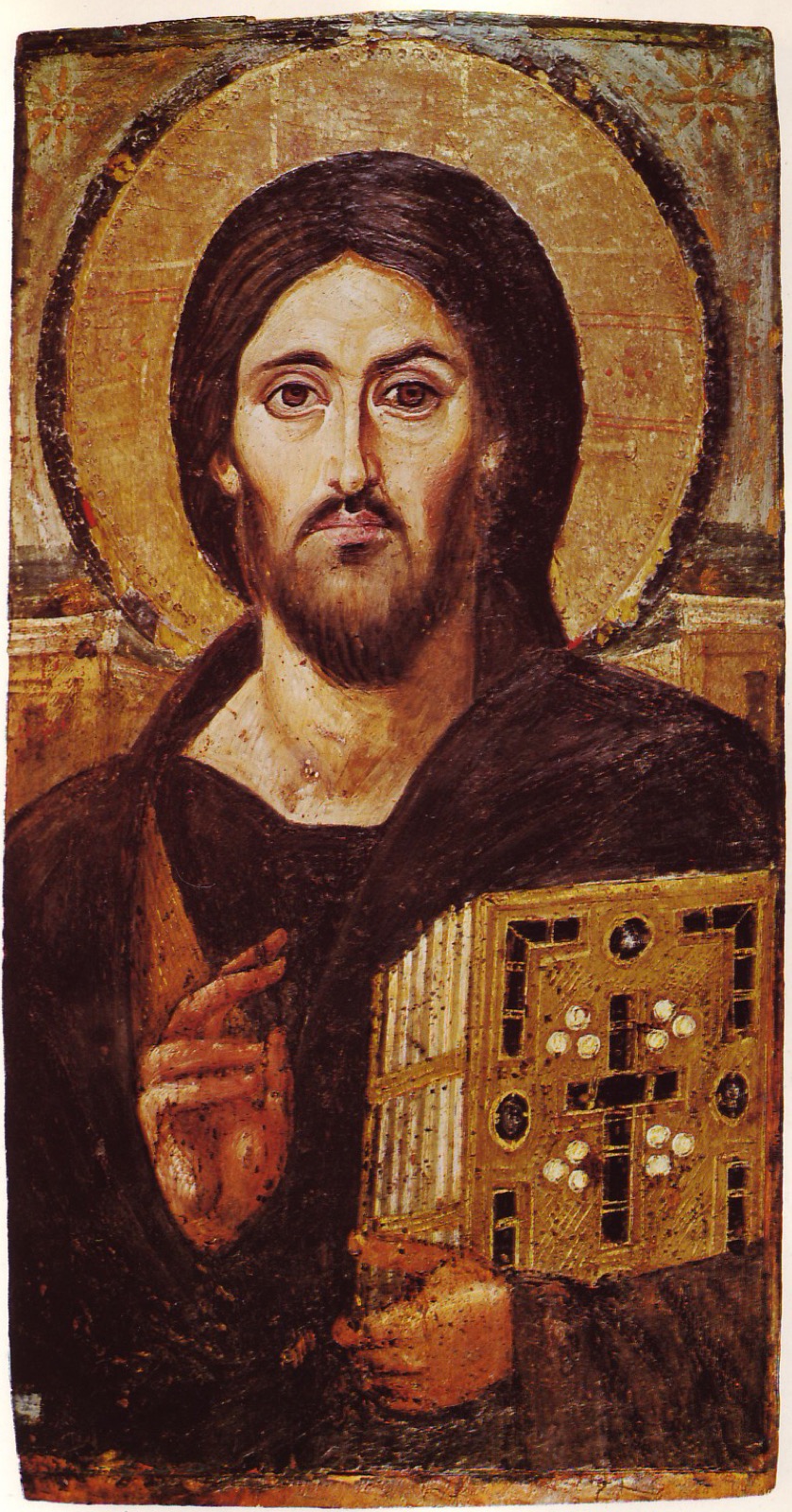 Antiguo icono de Cristo Pantocrátor del monasterio de Santa Catalina del Sinaí